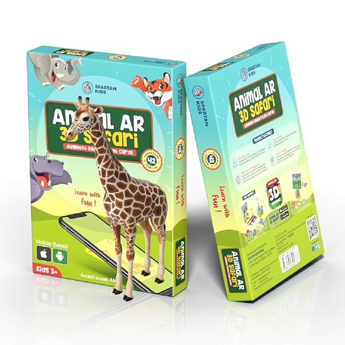 Buy Spartan Kids Animal AR 3D Safari Flash Cards for Kids Augmented Reality 40 Flash Cards for