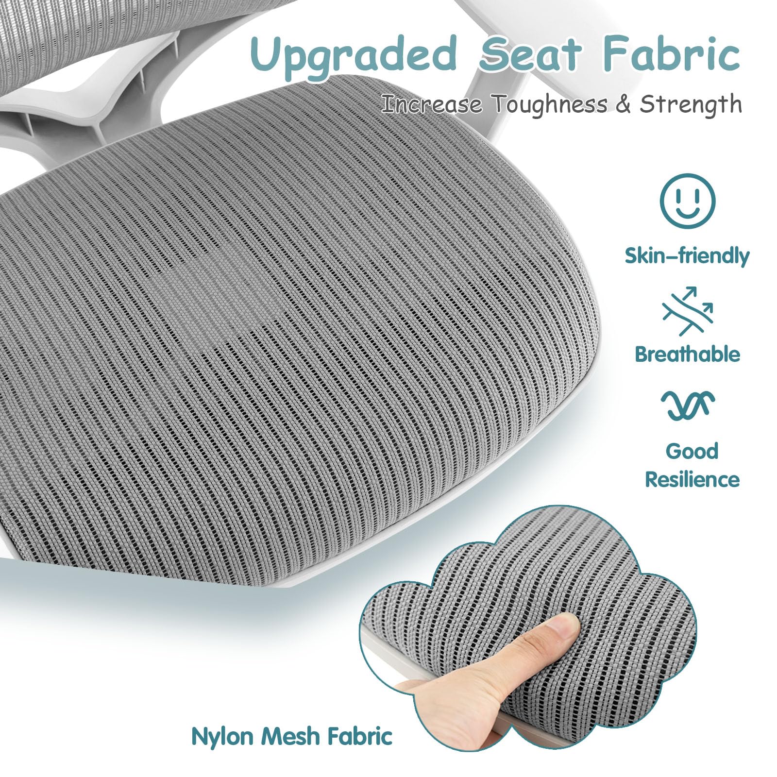 LIFEZEAL Wyściełane krzesło biurkowe dla dzieci, obrotowe krzesło do biurka z regulacją wysokości od 80 do 92 cm, ergonomiczne krzesło dziecięce do nauki, maks. 75 kg (kolor szary)