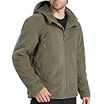 FREE SOLDIER Men's Fleece Jackets Full Zip Casual Outdoor Military Tactical Hoodie Jacket Windproof Warm Winter Coats Multi Pockets,Black,M