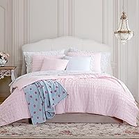 Vista 16 de Shabby Chic® - Juego de edredón tamaño Queen, ropa de cama reversible de algodón con fundas a juego, decoración del hogar bellamente fruncida