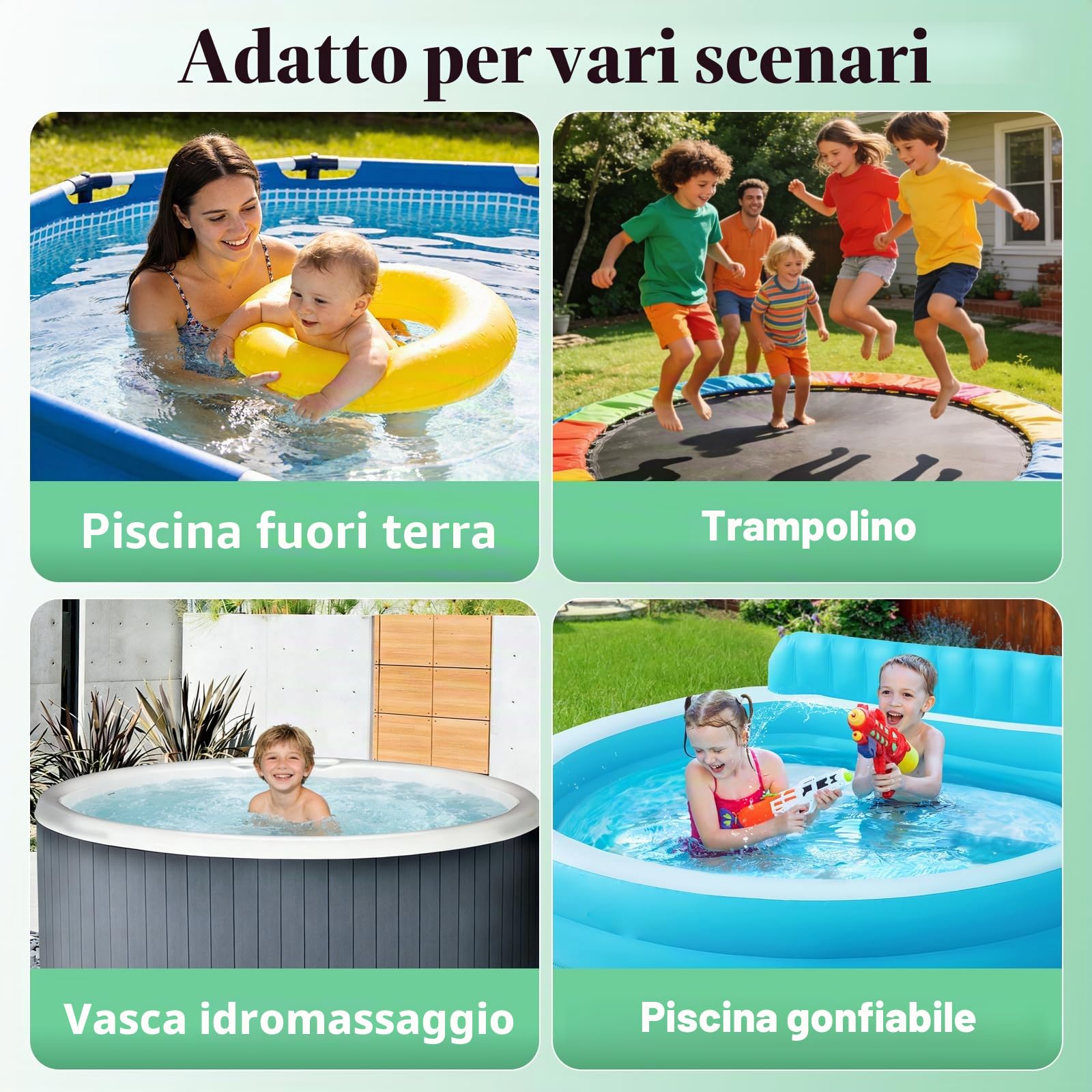 Copertura per Piscina Rotonda Ø 365, Telo per Piscina Precisa Ø320-360 cm | con Fascia Riflettente e Picchetti Terra,Telo di Copertura con Protezione UV,Antipolvere,Per Piscine Fuori Terra e Trampolini