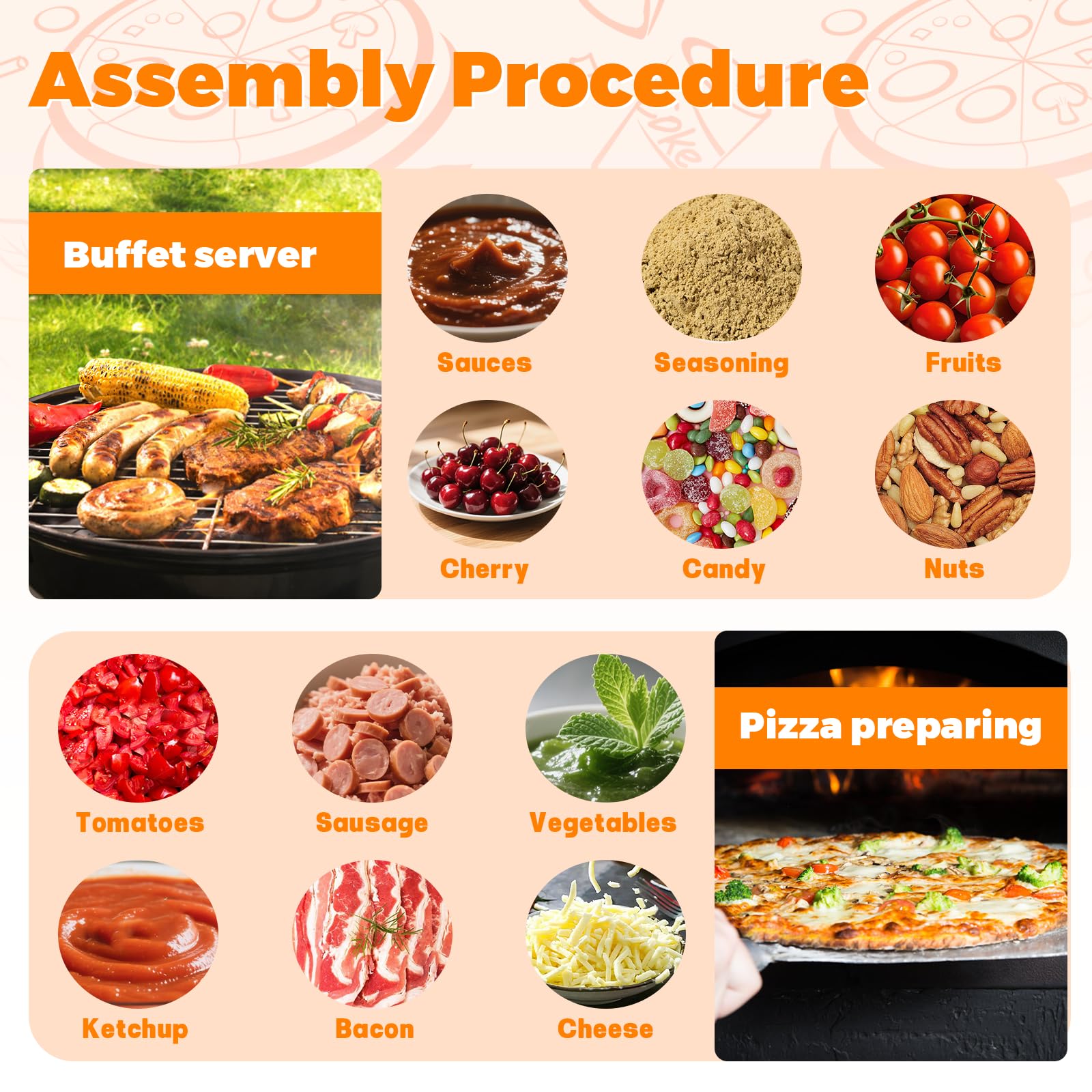YJINGRUI Recipiente para ingredientes para pizza, 6 x 2 l, acero inoxidable, estación para pizza con asas y tapas para preparar salsas, especias, verduras, frutas, etc