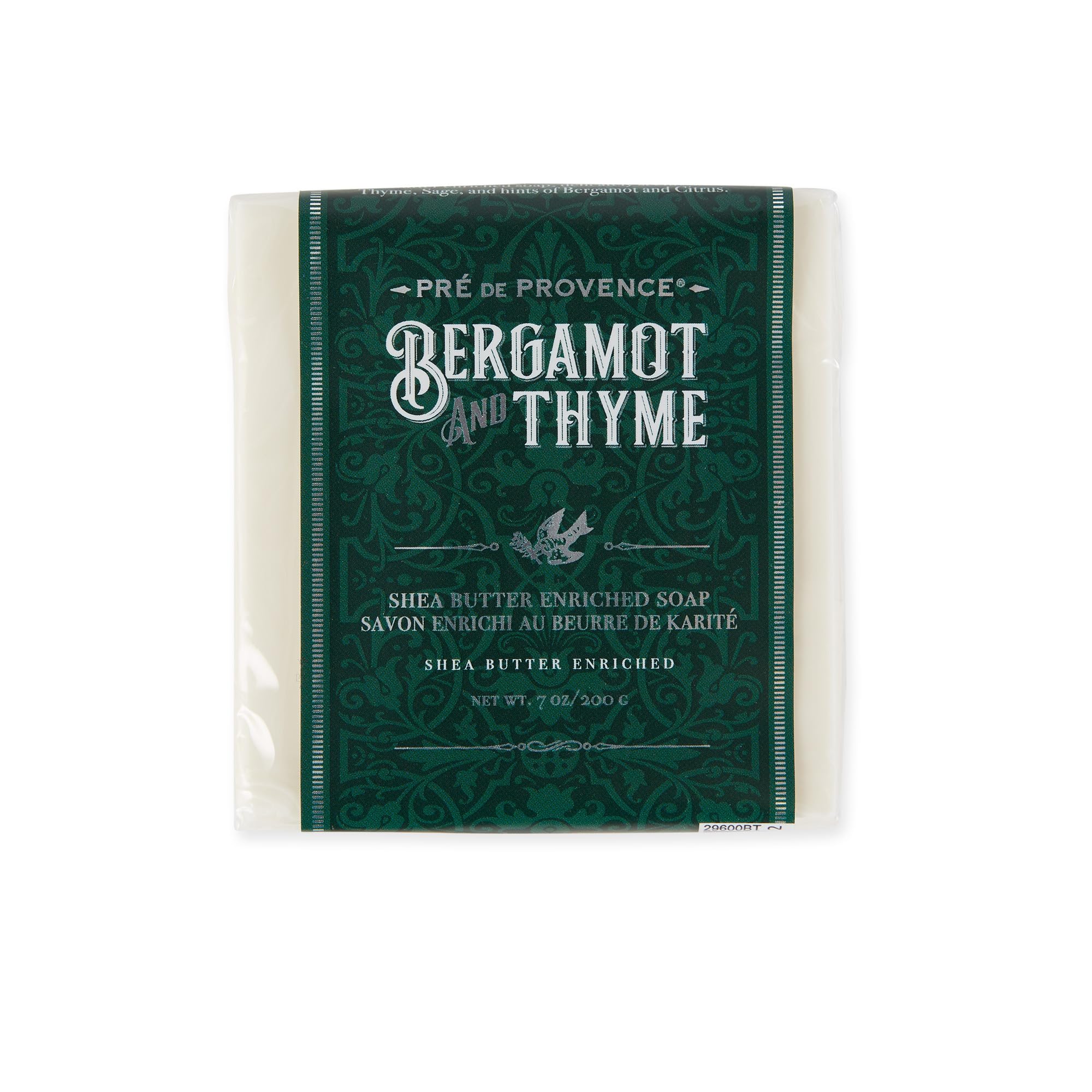 Pre de Provence Bergamot & Thyme Men's Fragrance Collection, Cube Soap, 200 G