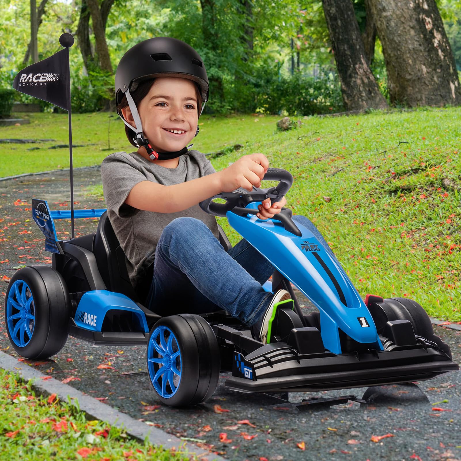 その他 Blue Go-Kart Ride-On Amazon.com: Ride On Go Kart for Kids, 24V 7Ah Battery Two 200W
