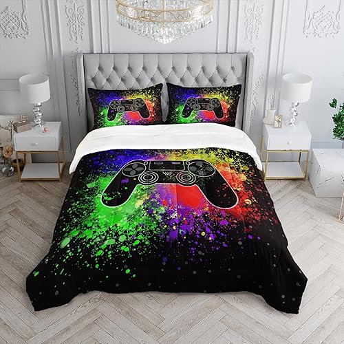 Miniatura 9 de HOSIMA Juego de edredón para niñas con estampado de caballo juego de ropa de cama tamaño Queen para niños adolescentes niñas niños decoración de