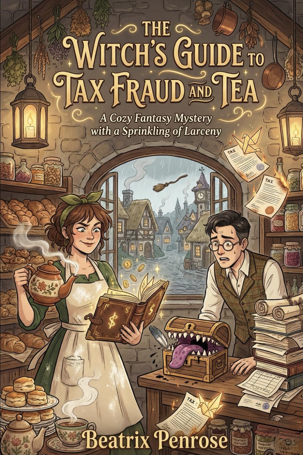 The Witch’s Guide to Tax Fraud and Tea: A Cozy Fantasy Mystery with a Sprinkling of Larceny: 1 (The Moonbright Mysteries)