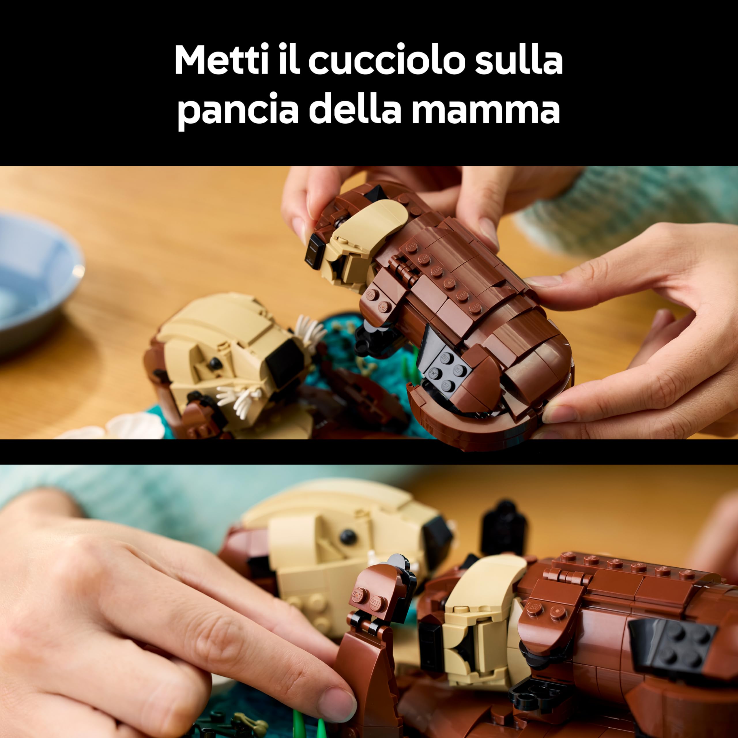 LEGO Ideas Lontre Marine - Kit di Modellismo per Adulti - Modello 3D da Esposizione con Figure di Animali Lontra e Cucciolo - Decorazione per Camera da Letto Fai da Te - Idea Regalo Artigianale 21366