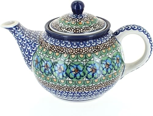 Miniatura 2 de Blue Rose - Tetera pequeña de cerámica polaca Celeste