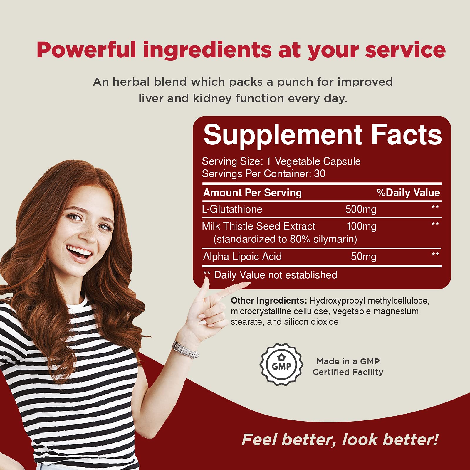 Pure Glutathione Supplement with Glutamic Acid L Glutathione Pills