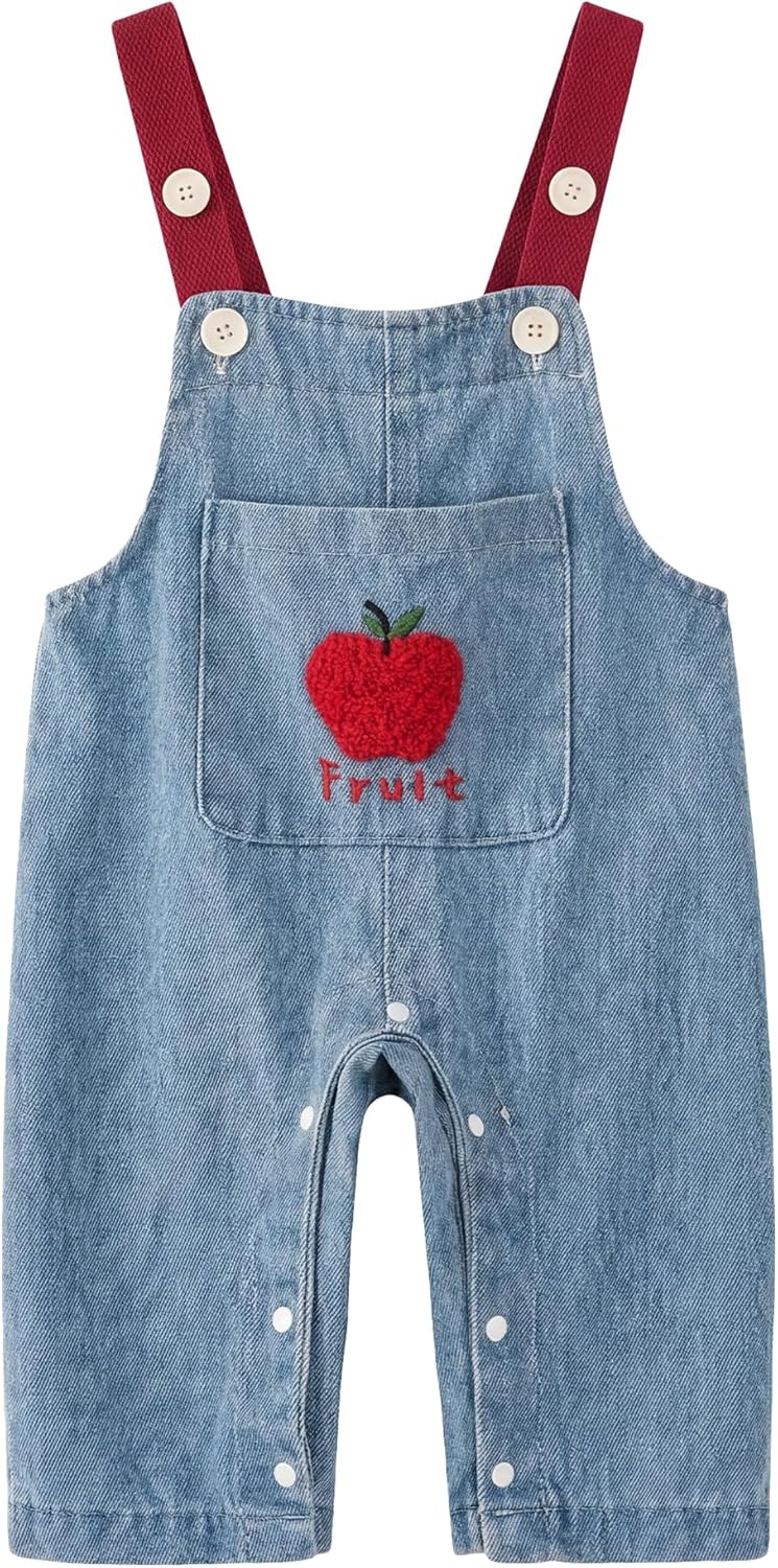 SEAUR 2025 Baby Denim Overall Toddler Soft Cute Workwear Bib Pants Jeans Jumpsuit Casual