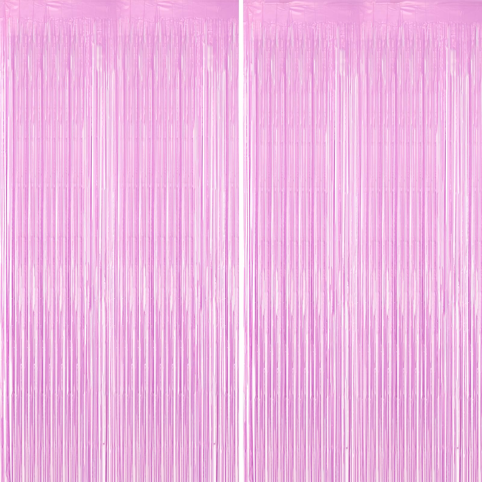 Voircoloria Pastel Purple Foil Fringe Backdrop Curtains,3.3x6.6ft, 2 Pack | Tinsel Streamers, Door Shimmer, For Baby Shower, Birthday Party Decorations, Graduations, Gender Reveal
