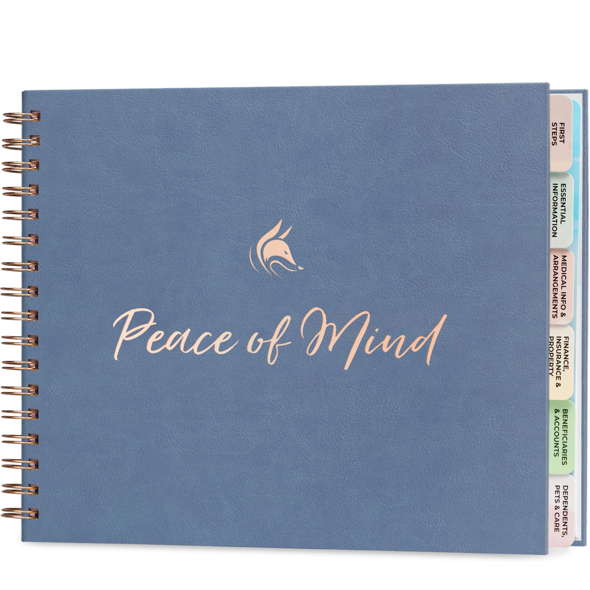Clever Fox Peace of Mind Planner – Guided End of Life Organizer, Personal Record Book & Emergency File for Important Information (Dark Green)