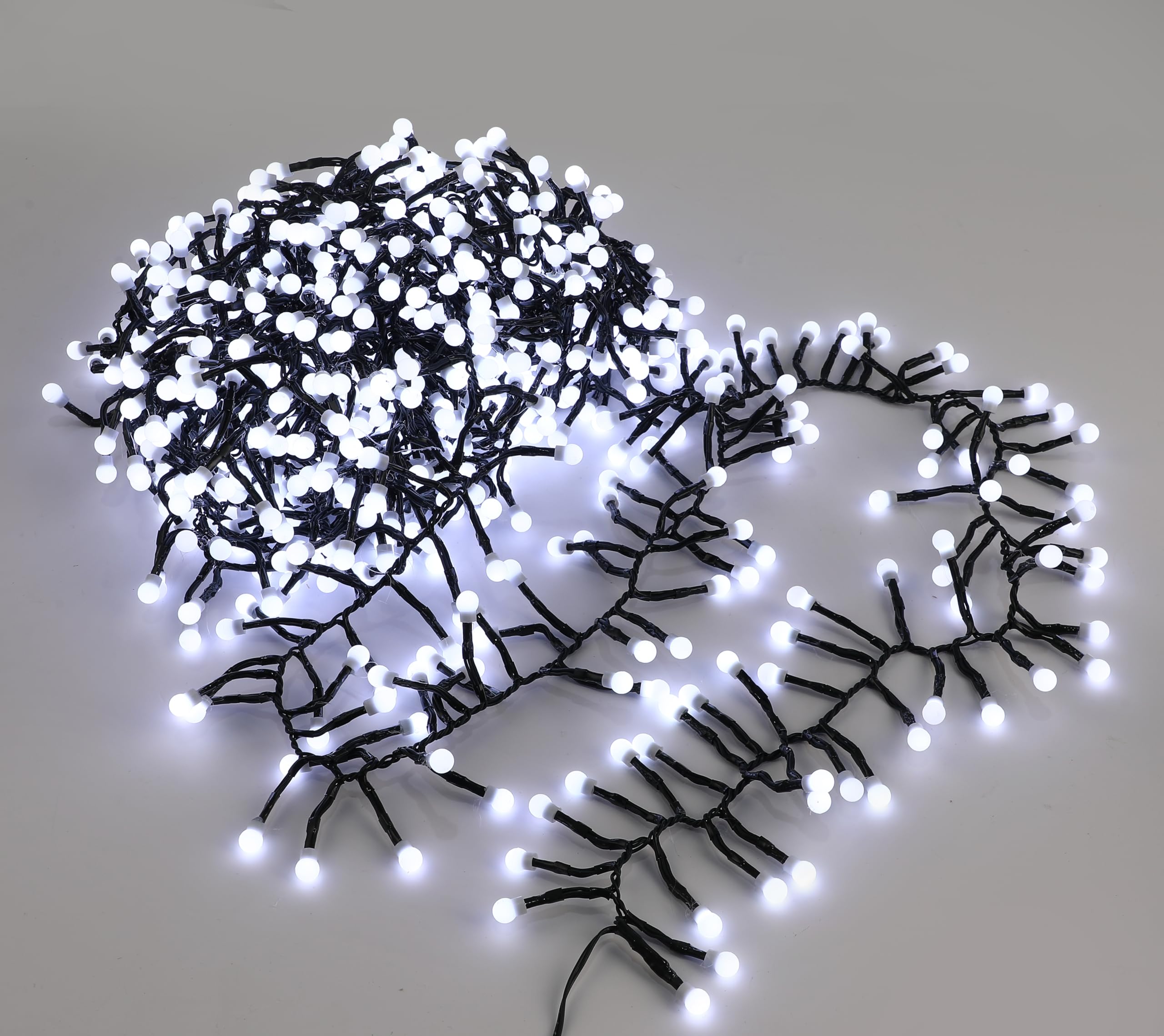 AMOS 1000 Berry Cluster LED Lights – Multi-Action with Timer for Stunning Indoor & Outdoor - 10 M Lighted Length (Bright White)
