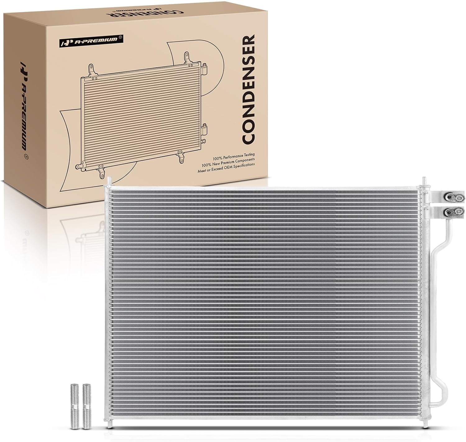 A-Premium Air Conditioning A/C Condenser Compatible with Ford E-150 E-250 2008-2014, E-350 Super Duty 2006-2016, E-450 Super Duty 2006-2014, Replace# 9C2Z19712A