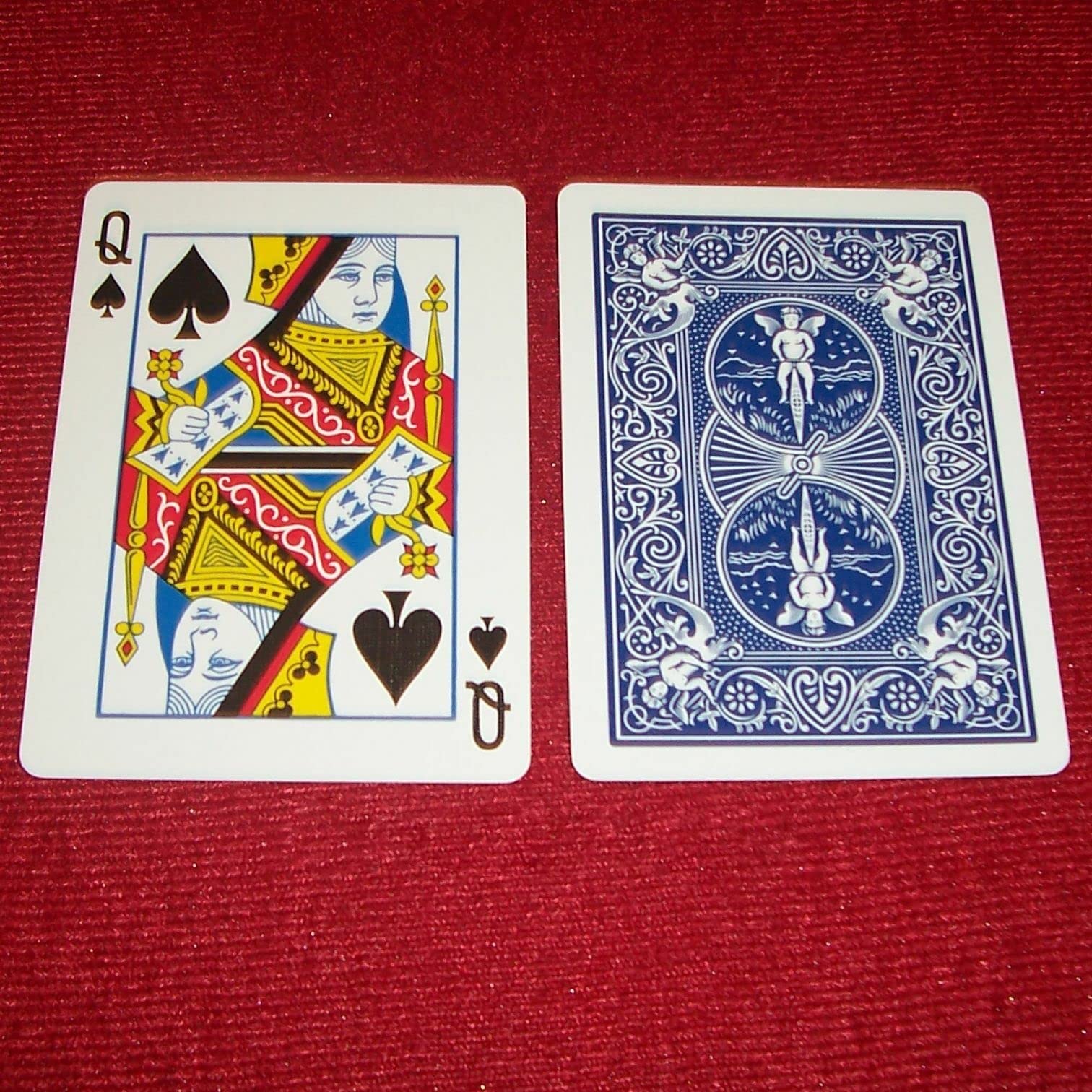 Stutter Deck - Bicycle® Cards - One way forcing deck Blue Backed (Queen Spades)