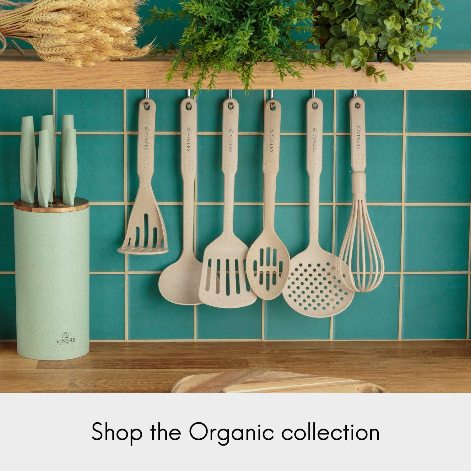 Viners Organic Green 5 Piece Knife Block, Steel