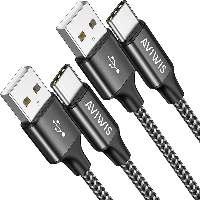 AVIWIS USB C Cable 2Pack/50CM USB Type C Fast Charging Cable Nylon USB C Charger Lead for Samsung Galaxy S21 S20 fe S10 S9 S8 A12 A21s A20e A51 A52 A71, Huawei P40 P30, OnePlus, Google Pixel