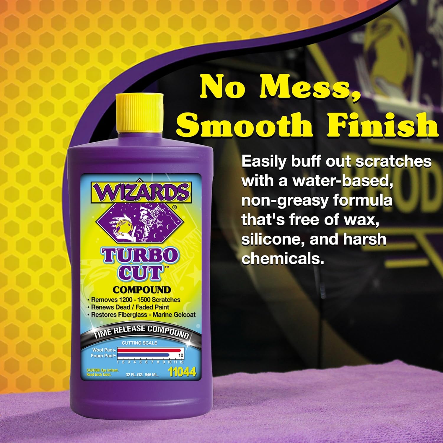 Wizards Turbo Cut (32 Oz) and Shine Master (16 Oz) Bundle - Buffing Compound for Car Scratch Repair, Rubbing Compound for 1200-1500 Scratches - leans, Polishes and Seals Paint in One