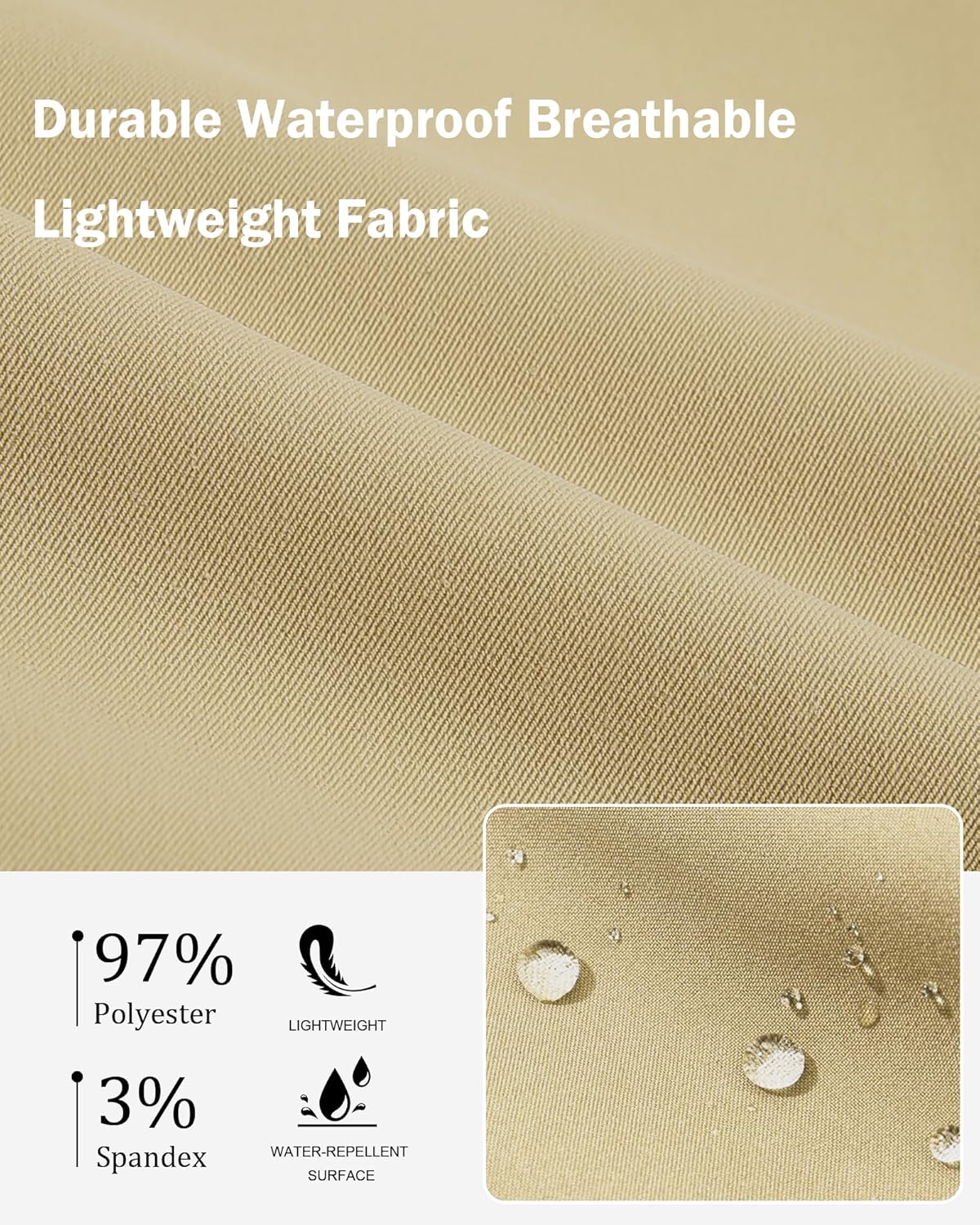 Mens Cargo Joggers Stretch Casual Sweatpants Elastic Waist Drawstring Tapered Pants for Men Hiking Pants with 5 Pockets - Image 6