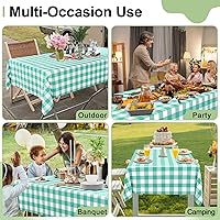 Vista 179 de Smiry Paquete de 10 Manteles Desechables de Cuadros Vichy Azules - 54" x 108" Mantel de Plástico de Servicio Pesado, Cubiertas de Mesa Impermeables