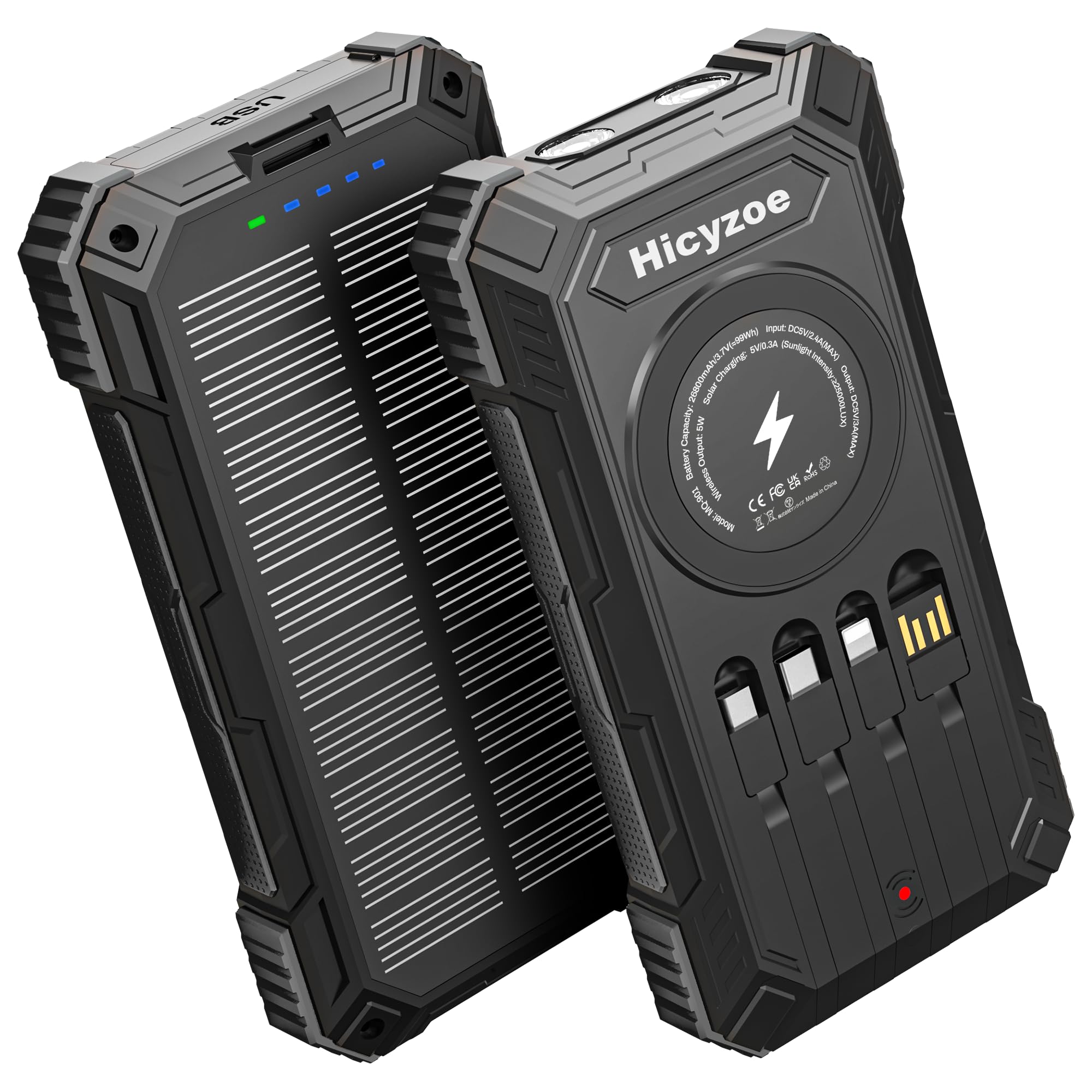 Vikeri Solar Powerbank 26800mAh mit USB-C und 4 Anschlüssen - Digitec