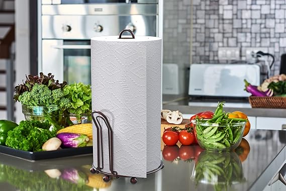 Simple Houseware Paper Towel Holder for Kitchen Countertop, Bronze