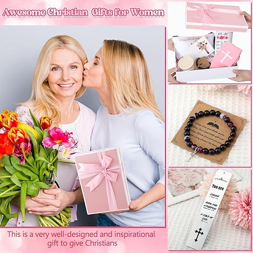 Miniatura 5 de Uiifan 11 piezas de regalos cristianos para mujeres, regalos religiosos inspiradores de fe rosa inspirador regalo espiritual de cumpleaños bíblico
