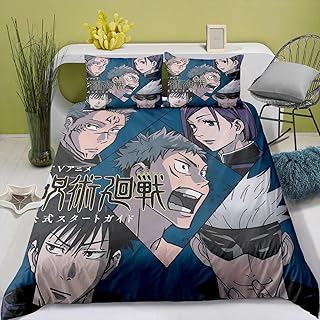 YJYP 3D Print Anime Bedding Sheet Sukuna Satoru Twin King Queen Full 3pc...