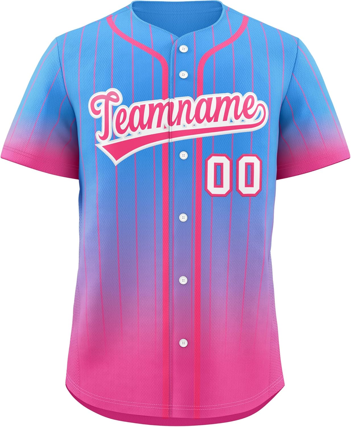 KXK Custom Fashion Gradient Baseball Jersey Button Down Shirt Personalized Team Name Number for Men Women Youth