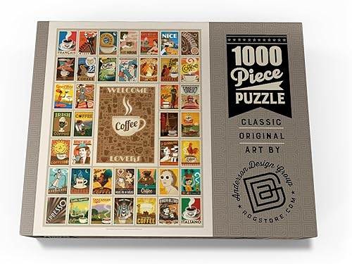 Vista 16 de MyPuzzle Coffee Collection: impresión multiimagen, póster vintage, rompecabezas premium de 500 piezas para adultos