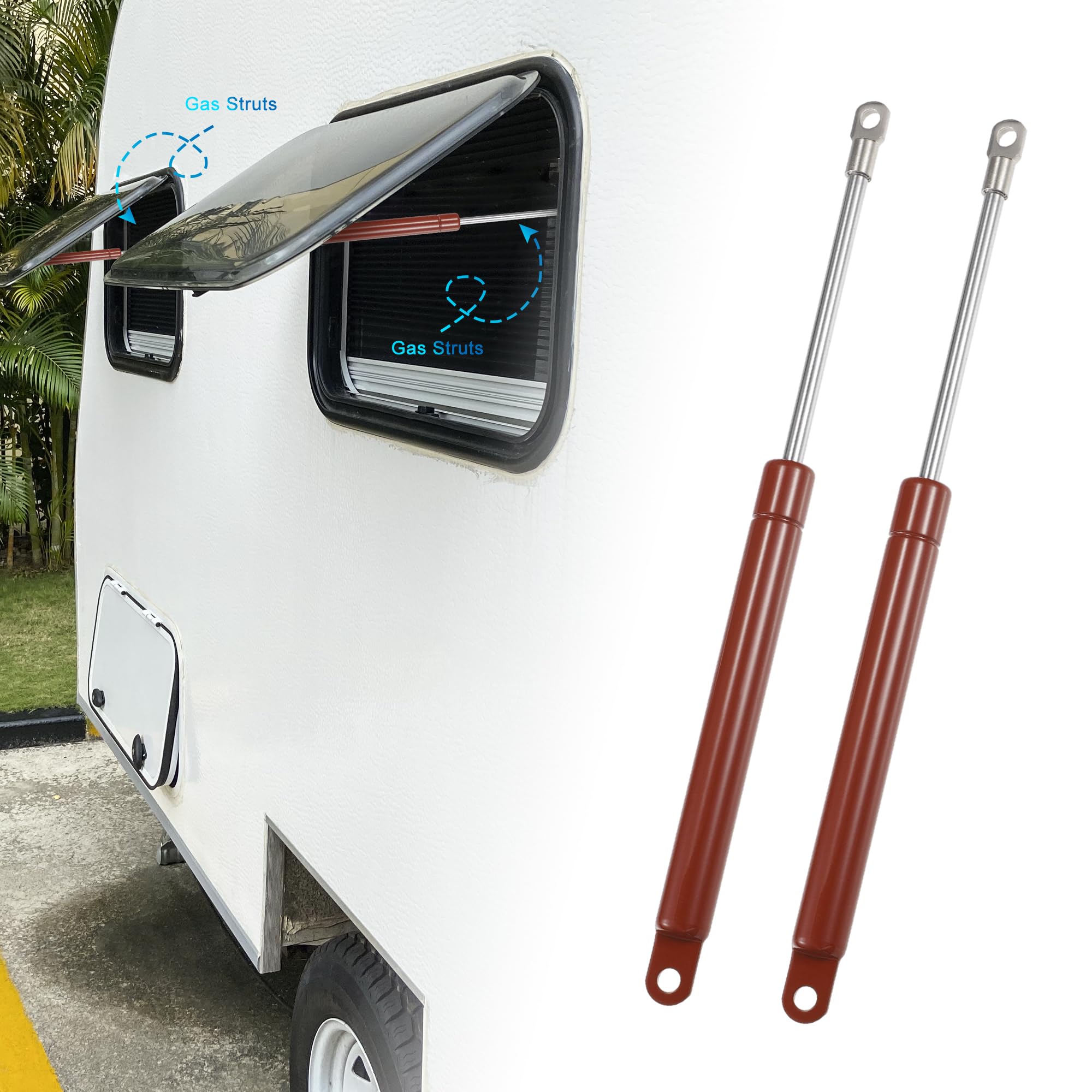 QUARKZMAN 2 Pz 10 Pollici 13Ib/58N Supporti a Gas Ammortizzatori Molla Universali per Finestre, Cofani, Porte di Armadietti per Auto, Camper, Camion, Barche