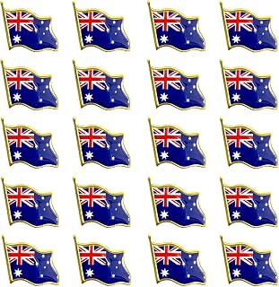 REGODI 20 Pack Metal Australia Flag Lapel Pins - Official Style Aussie National Symbol Patriotic Pins Bulk for Collectors...