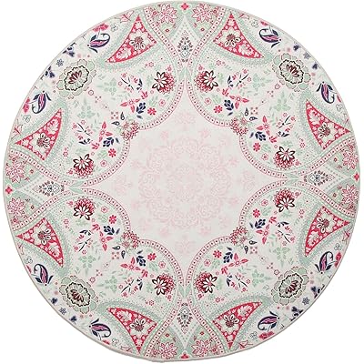 ラグ おしゃれ 円形 カーペット 可愛い かわいい サークルマット 韓国 インテリア オリエンタル ペルシャ絨毯風 室内マット 玄関 アンティーク ヴィンテージ …