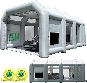 Sewinfla Inflatable Paint Booth 30x20x13Ft with 2 Blowers (950W+950W) & Air Filter System Portable Paint Booth Tent Inflatable Spray Booth for Cars