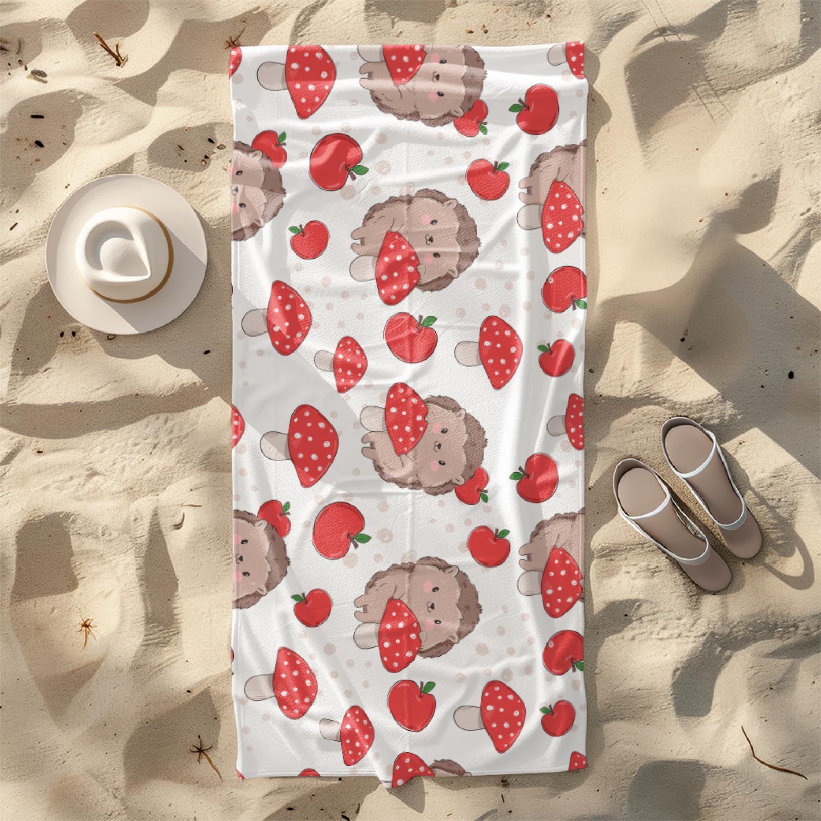 Mikrofaser Handtuch Groß 100X180 Braune Tiere Rote Pflanzen Strandtuch Kompakt Für Reisen Sport Und Strand Schnelltrocknend Als Sauna und Badetuch Groß Fitness Schwimmen