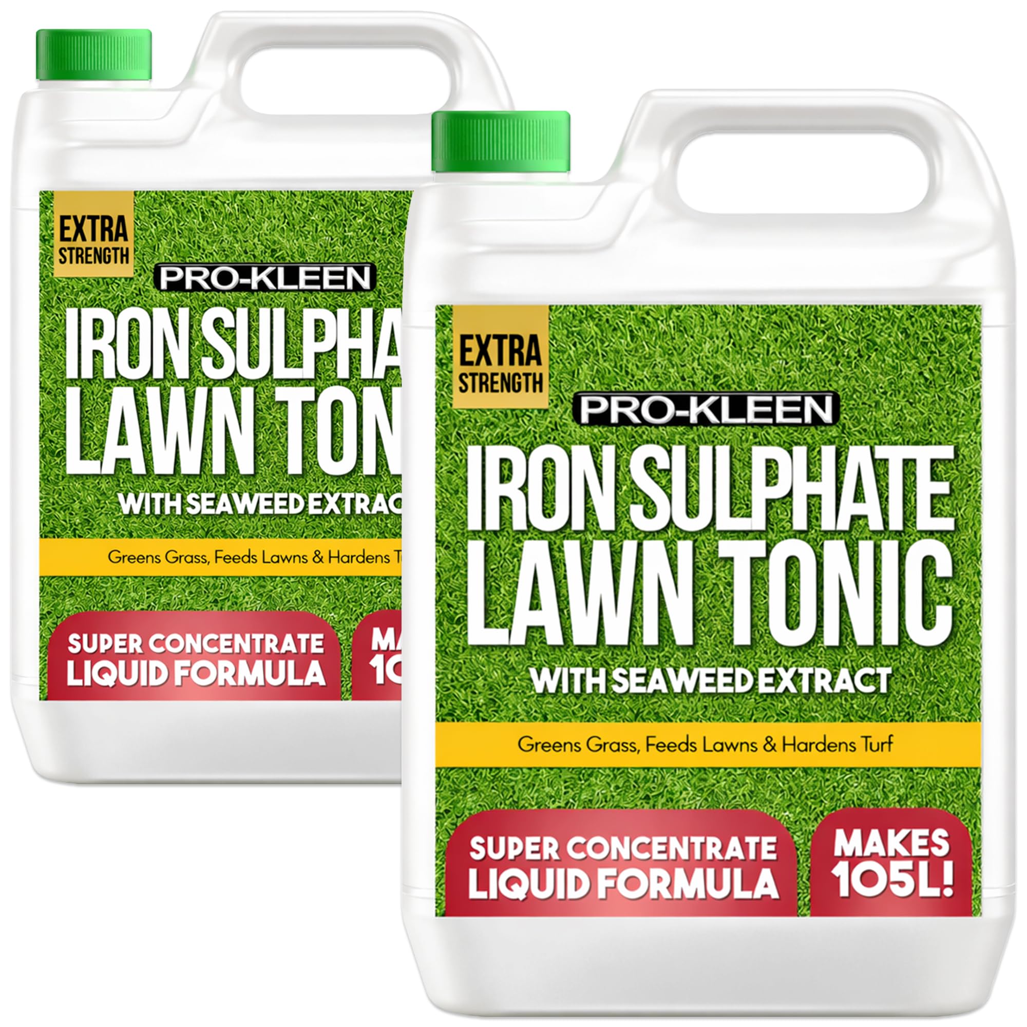 Pro-Kleen Lawn Tonic Liquid Iron Sulphate Quality Ferrous Conditioner, Fertiliser, Grass Greener, Turf Hardener, Long-Lasting for a Healthier Looking Garden | Helps Prevent Lawn Disease (2 x 5 Litres)