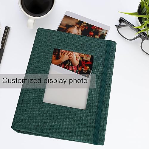 Miniatura 2 de Ayorasly Álbumes de fotos pequeños para fotos de 4 × 6, paquete de 2 libros de memoria con cubierta de lino con ventana de exhibición, cada uno con