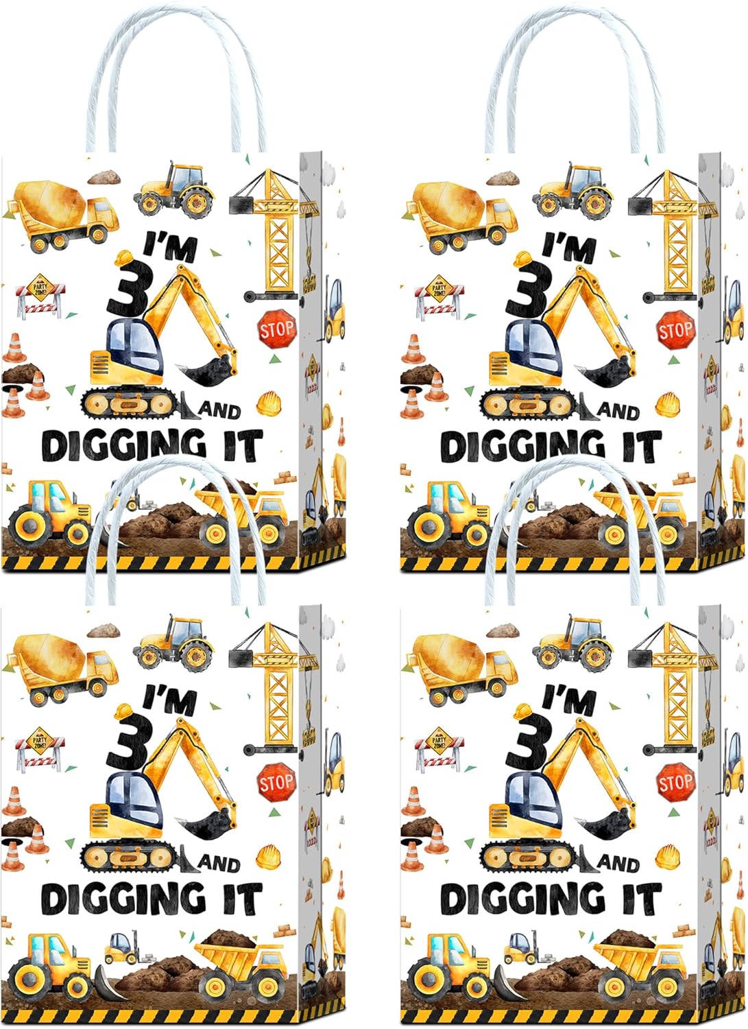 Amazon.com: YanZonic 16Pcs I'm 3 and Digging It - Construction Gift ...