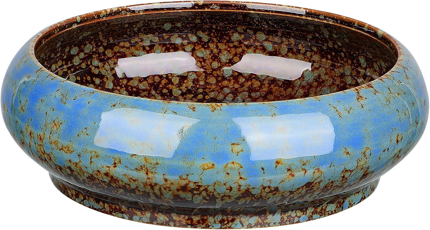 Niltracy Bonsai Pot Water Lily Bowl Succulent Planter Ceramic Flower Pot Decorative Bowl for Home Office Garden Balcony