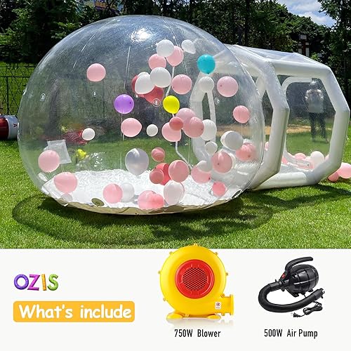 Miniatura 4 de Casa de burbujas inflable, PVC de grado comercial, cúpula de burbuja transparente con bomba y soplador de aire para niños, globos de fiesta,