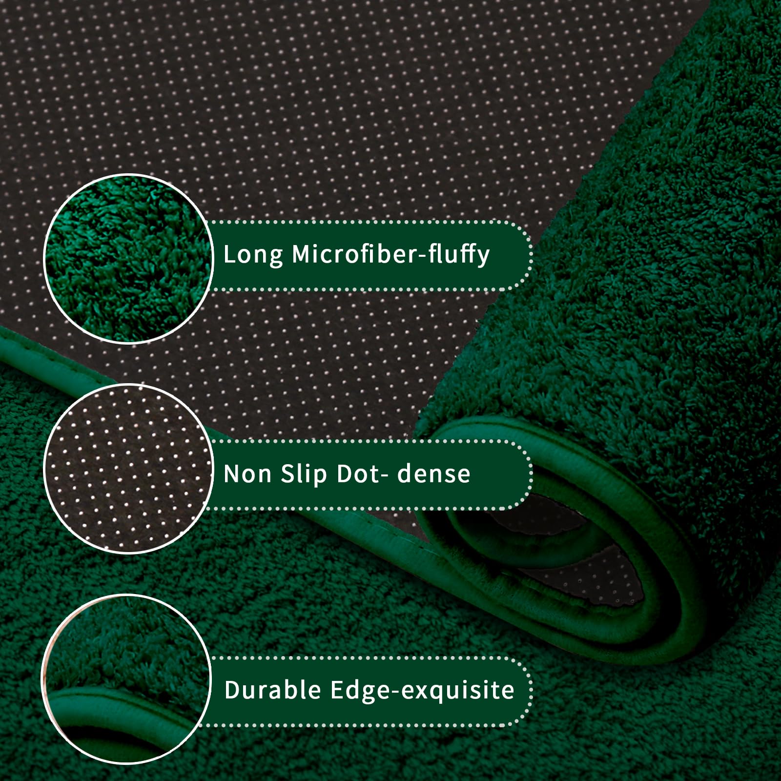 Rururug Extra Large Bath Mat 150x60 cm Microfiber Bath Mats for Bathroom Absorbent Bathroom Rug Non-slip Anti Mould Bathroom Mat - Image 2
