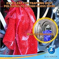 Vista 8 de Toallas de limpieza de microfibra rojas, paquete a granel de 3 docenas de paños de limpieza de doble cara, paños de felpa ultra suaves, paños