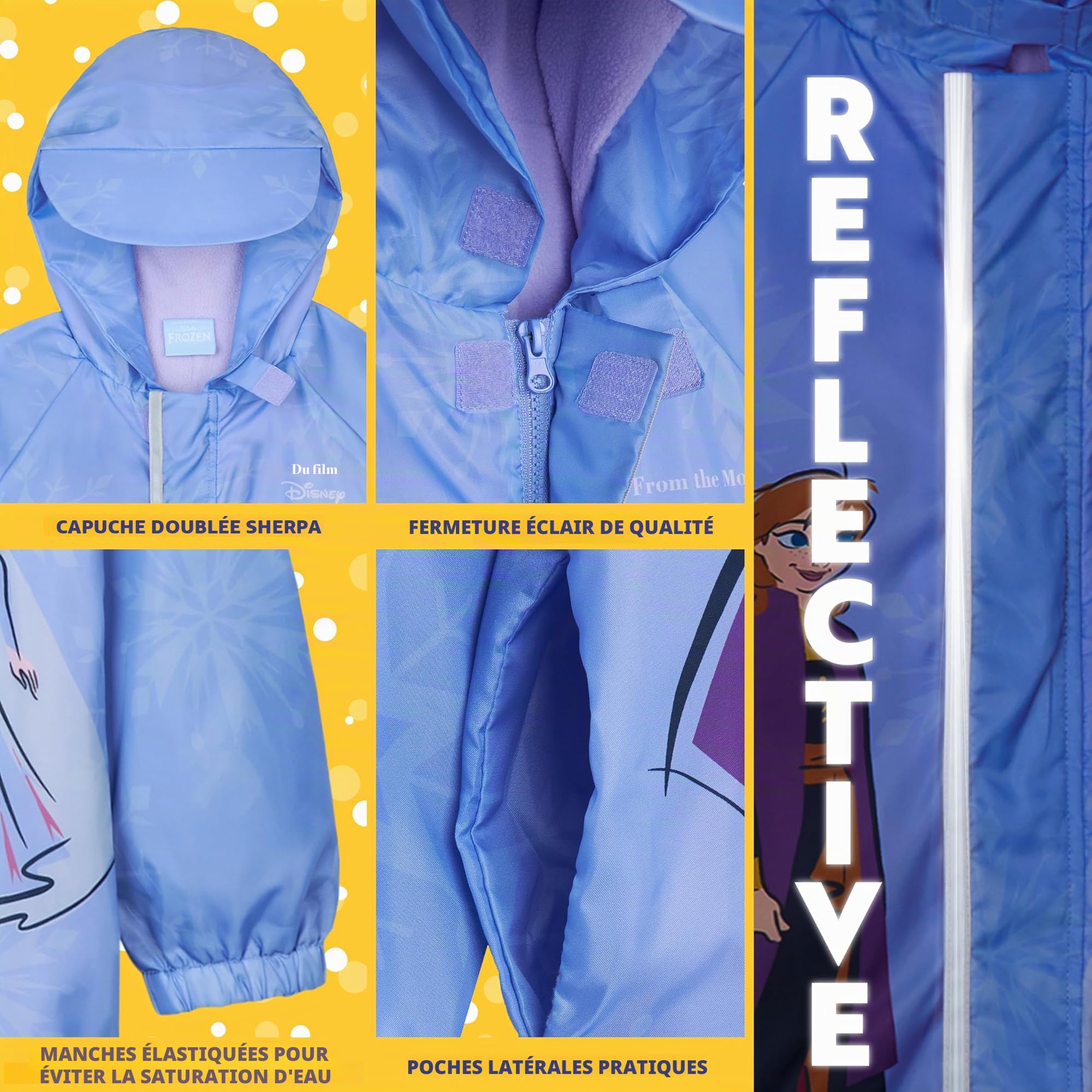 Get Trend Disney Combinaison de Pluie Fille et Tout Petit Imperméable Enfant avec Capuche Polaire Vetement de Pluie