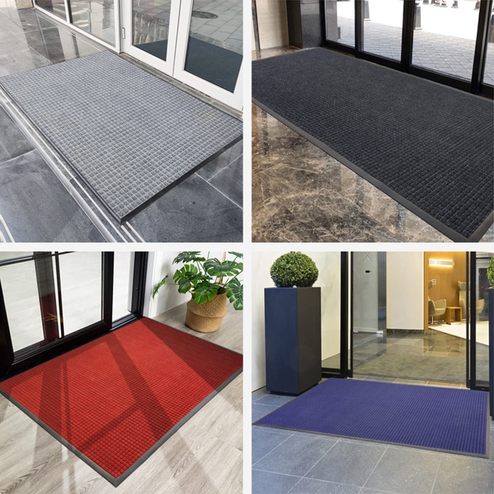 Sommer-Fußmatte für den Außenbereich, Flacher Schmutzfänger-Läufer für Garage, Wohnmobil, Heimbüro, 60/80/90/120 cm breite Fußmatten (Farbe: Dunkelgrau, Größe: 80 x 240 cm/31,5 x 94,5 Zoll)