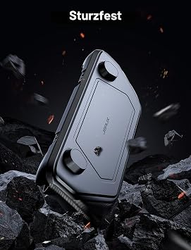 JSAUX ModCase Compatible with Valve Steam Deck/OLED PC0104 Modular Steam Deck Case with Removable Front Shell Accessories Includes Protective Case Face Cover Metal Holder and Strap - Basic Set