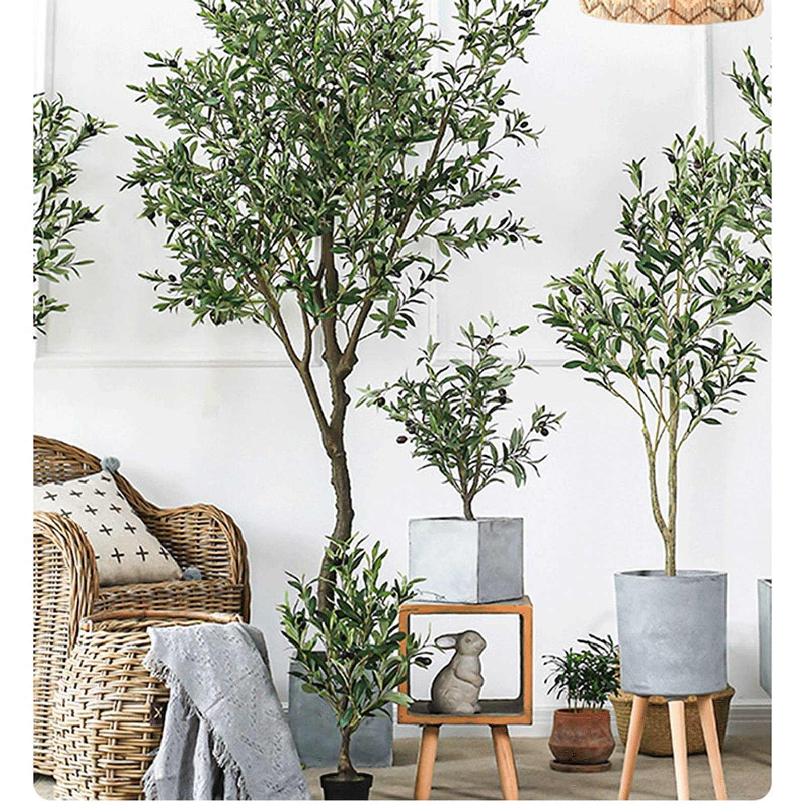 Sztuczne Bonsai 25,6 Cala Sztuczne Drzewo, Sztuczne Drzewo Oliwne Owoce Rośliny Jedwabne Liście Oliwne Dekoracje Do Domu Ogród Biuro Ślub Zieleń Dekoracje Do Domu Biuro