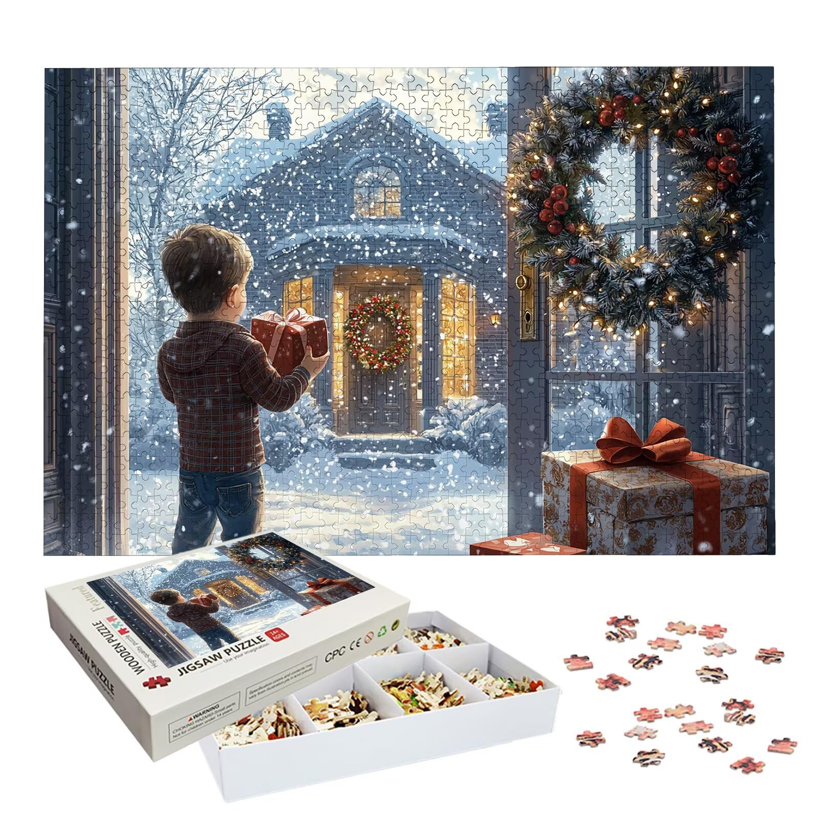Puzzle 5000 Pezzi Natale, Puzzle Paesaggio 5000 Pezzi Arte per Adulti e Bambini, Misura: 156.5x105.5 cm, Puzzles Legno per Adulti con Squisita Scatola di Imballaggio, Regalo Donna, Regalo Uomo, -9187