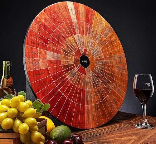 Rueda de vino de madera hecha a mano, tanto para aficionados como para conocedores, una guía sobre degustación, identifica sabores primarios,