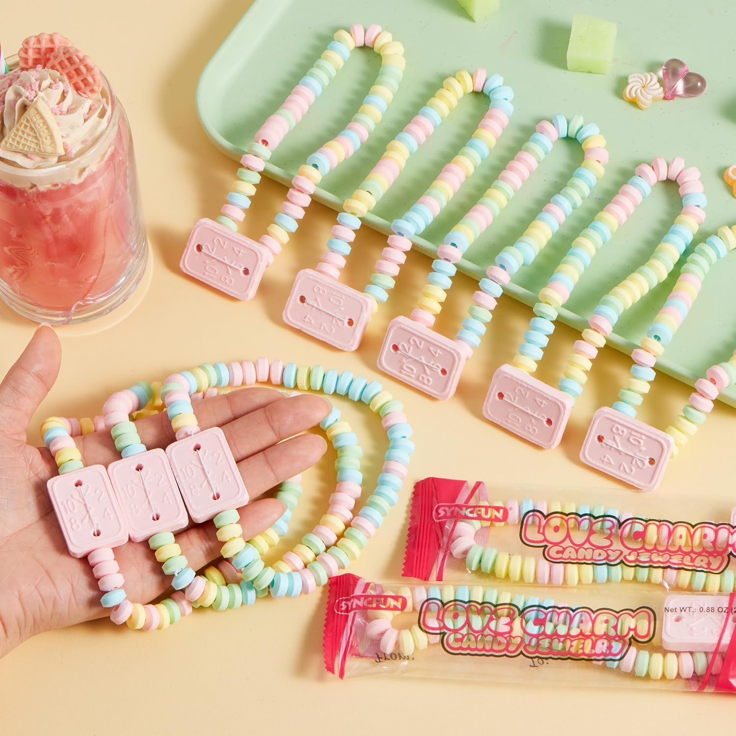 SYNCFUN 24PCS Valentine's Day Candy, Individually Wrapped Color Snacks Tiny for Kids, Pinata Fillers, Classroom Exchange Candy for Kids