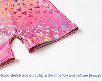 Vista 5 de Domusgo - Leotardos de gimnasia para niñas, brillantes de una sola pieza, con pantalones cortos